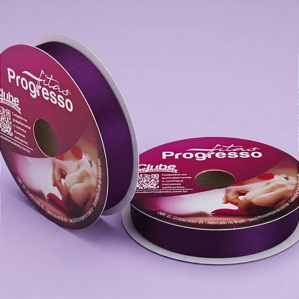 Fita de Cetim 22mm x 50m - Violeta - CF005 Cor 675 - Rolo 50m - 1 unidade - Progresso - Rizzo