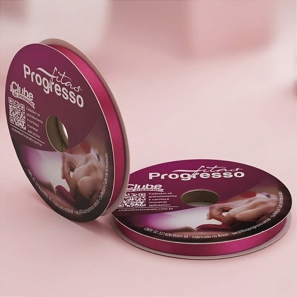 Fita de Cetim 10mm x 50m - Pink - CF002 Cor 303 - Rolo 50m - 1 unidade - Progresso - Rizzo