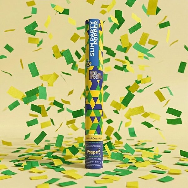 Lança Confetes Copa Do Mundo - Verde e Amarelo - 1 unidade - Popper - Rizzo
