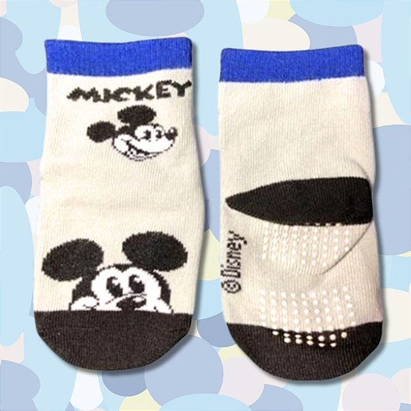 Meia Infantil Antiderrapante - Mickey Mouse - Mod. 4 - 2 a 4 Anos - 1 unidade - Disney Original - Rizzo