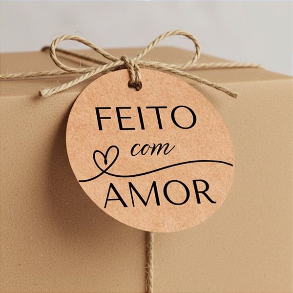 Tag Decorativa - Feito com Amor - 15 unidades - Stickr - Rizzo
