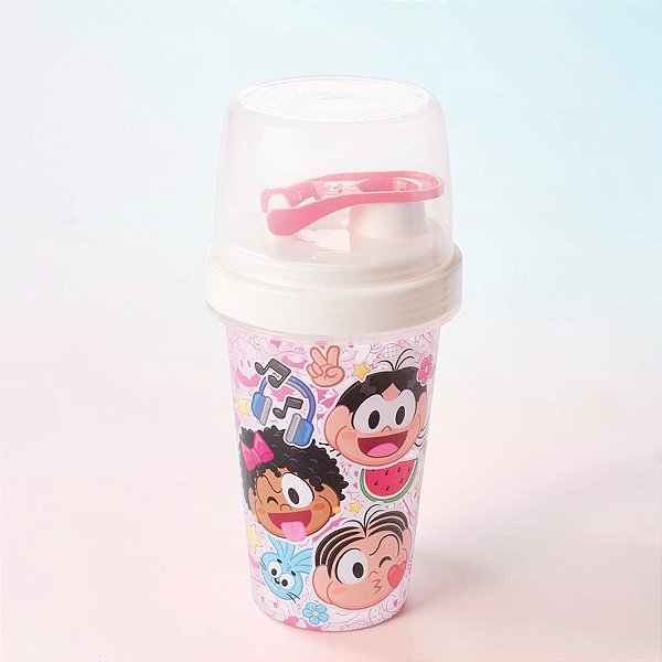 Mini Shakeira Turma da Mônica - Rosa - 320ml - 1 unidade - Plasútil - Rizzo
