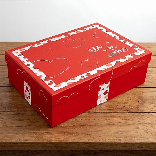 Caixa Retangular com Tampa - Amore - 27x10x21cm - 5 unidades - Regina - Rizzo