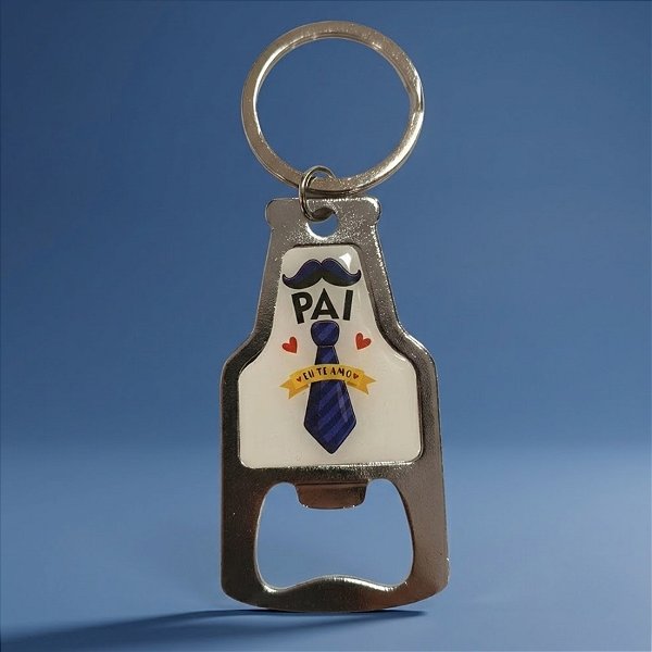 Chaveiro Abridor de Garrafa - Pai Eu Te Amo - 3,7x7cm - 1 unidade - Rizzo