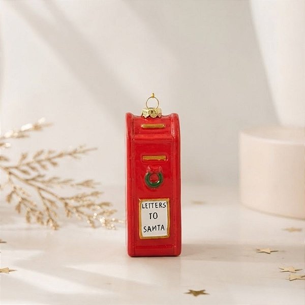 Enfeite Para Pendurar de Natal - Caixa de Correio Vermelho - 11cm - 1 unidade - Cromus - Rizzo