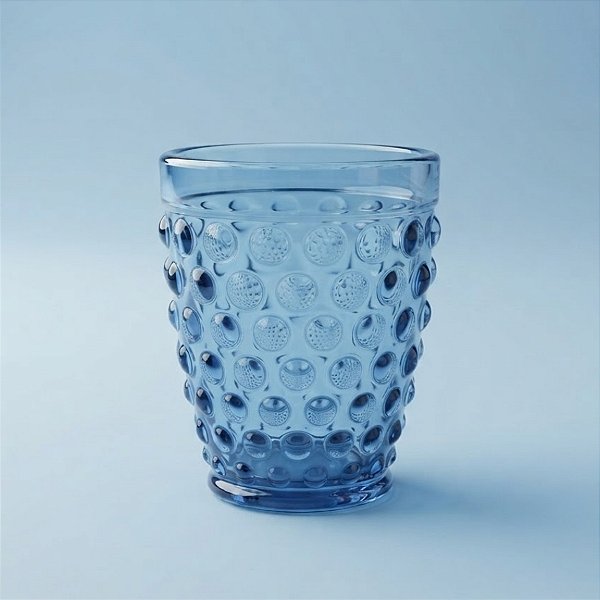 Copo de Vidro com Bolhas - Azul - 290ml - 1 unidade - Cromus - Rizzo