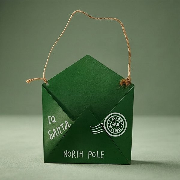 Enfeite para Pendurar de Natal - Carta Para Noel - Verde - 10x12cm - 1 unidade - Cromus - Rizzo