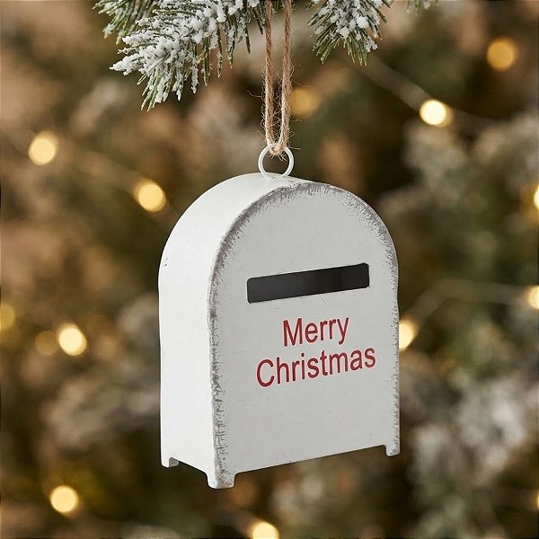 Enfeite para Pendurar de Natal - Mini Correio Branco - 7x4,5x2,5cm - 1 unidade - Cromus - Rizzo