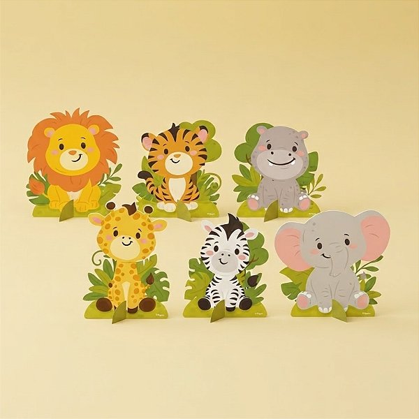 Decoração de Mesa - Safari Baby - 20x19x9cm - 6 unidades - Regina - Rizzo
