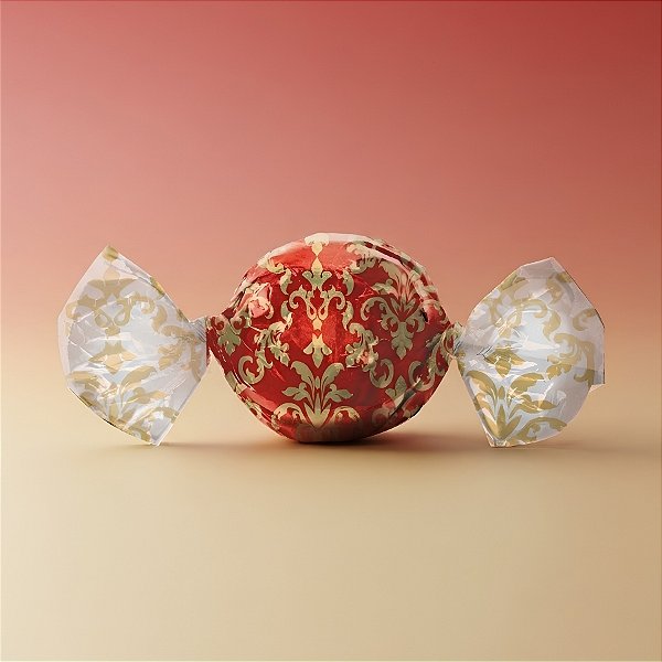 Papel Trufa 14,5x15,5cm - Arabesco Ouro e Vermelho - 100 unidades - Cromus - Rizzo