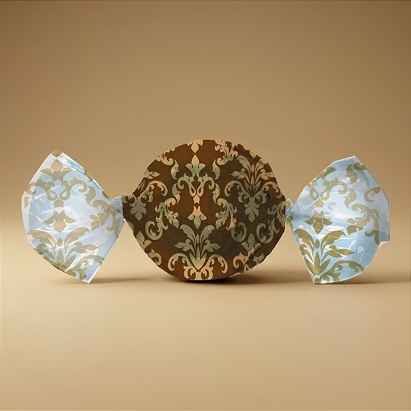 Papel Trufa 14,5x15,5cm - Arabesco Ouro e Marrom - 100 unidades - Cromus - Rizzo