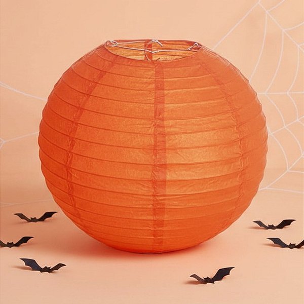 Lanterna Decorativa de Papel - Laranja - 14" - 35cm  - 1 unidade - Rizzo