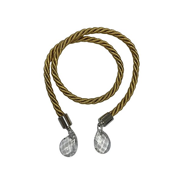 Cordão Decorativo Com Pingente Gota - Mel Com Prata - 33,5cm - 1 unidade - Rizzo