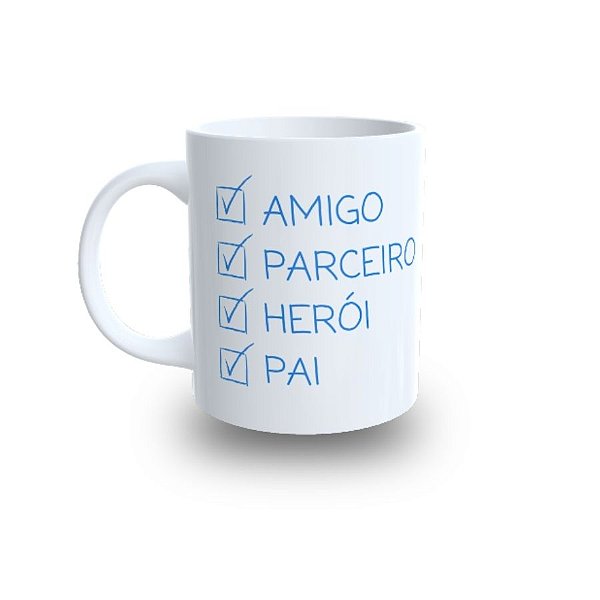Caneca de Porcelana Personalize - Pai Amigo - 325ml  - 1 unidade - Rizzo