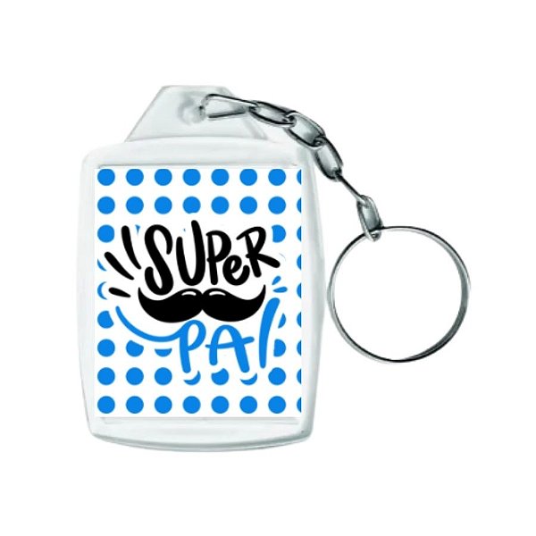 Chaveiro Acrílico Super Pai - 4x5 - 1 unidade - Rizzo