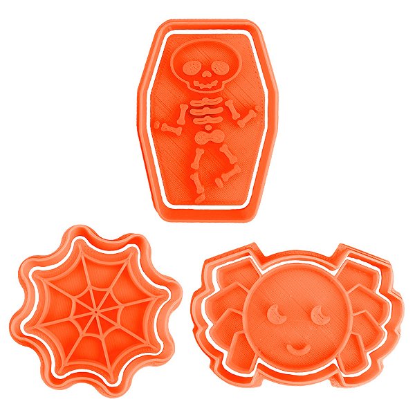Kit Cortador e Carimbo Halloween 5 3D - Ref. 1029 - 5,5cm - 3 unidades - RR Cortadores - Rizzo