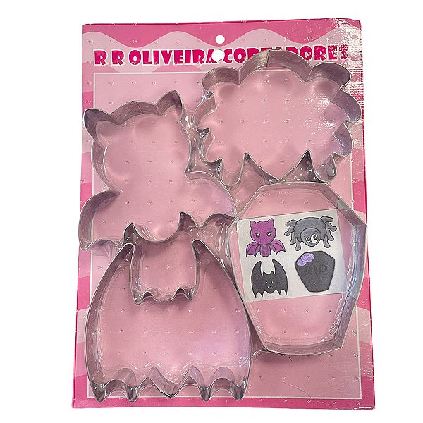 Kit 4 Cortadores Halloween 7 - Ref.655 - 1 unidade - RR Cortadores - Rizzo