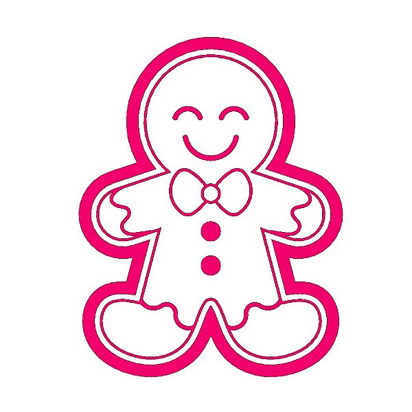 Kit Cortador e Carimbo Boneco (Gingerbread) 3D - Ref.1047  - 1 unidade - RR Cortadores - Rizzo