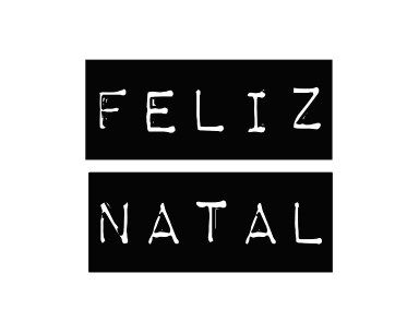 Carimbo Artesanal Feliz Natal Preto e Branco - M - 6,0 x5,1cm - Cod.RI-042 - Rizzo Confeitaria