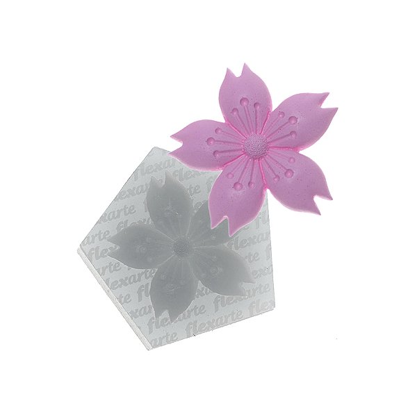 Molde de silicone Flor Japonesa Haiobassam Ref. 802 - 1 unidade - FlexArte - Rizzo