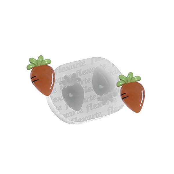 Molde de silicone Dupla de Cenouras Arredondadas Ref. 818 - 1 unidade - FlexArte - Rizzo