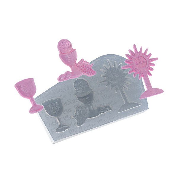 Molde de Silicone Dupla Coelhos de Pijama Ref. 26 Flexarte Rizzo Confeitaria