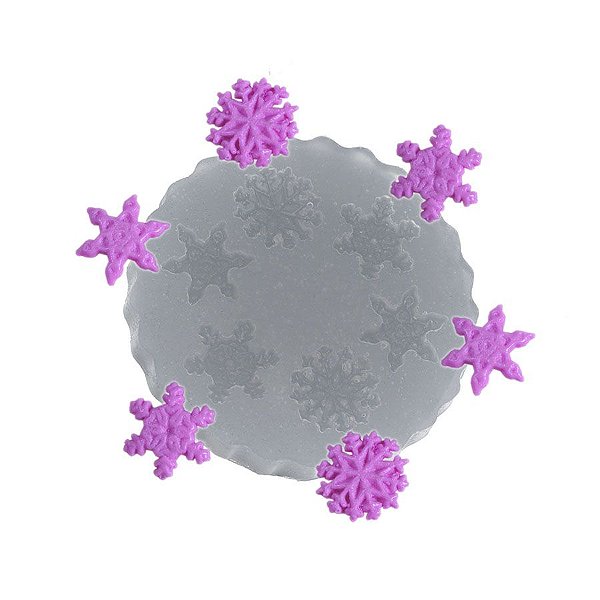 Molde de silicone Floco de Neve Sortido pequeno Ref. 98 Flexarte