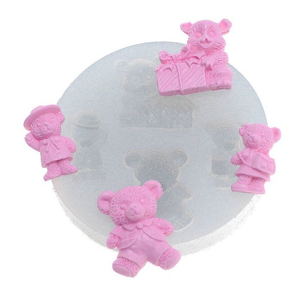 Molde de silicone Quarteto de ursos Ref. 287 Flexarte
