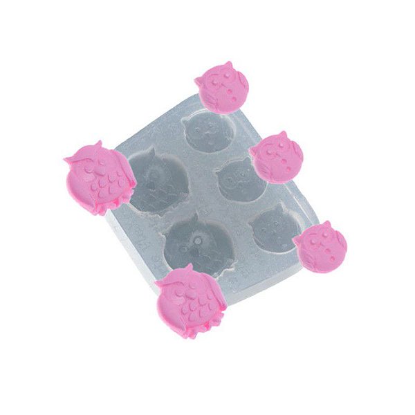Molde de silicone Quinteto de Corujas Ref. 517 Flexarte