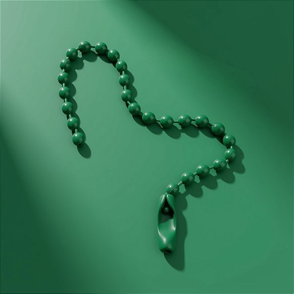 Corrente de Bolinha para Chaveiro com Canoa - Verde - 10cm - 10 unidades - Rizzo