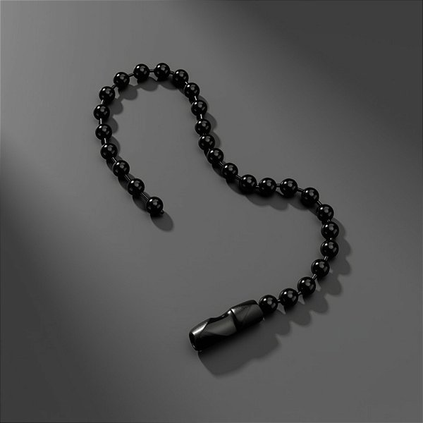 Corrente de Bolinha para Chaveiro com Canoa - Preto - 10cm - 10 unidades - Rizzo