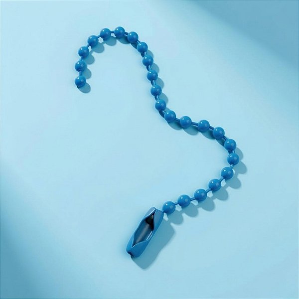 Corrente de Bolinha para Chaveiro com Canoa - Azul - 10cm - 10 unidades - Rizzo