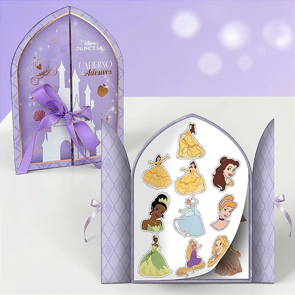Caderno de Adesivos - Princesas - 200 Itens - Disney Original - 1 unidade - DAC Art - Rizzo