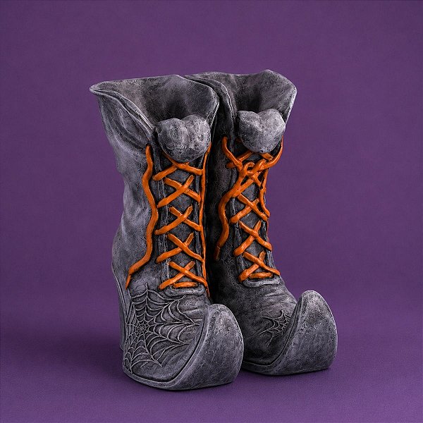 Enfeite de Halloween em Resina - Botas de Bruxa - 19x30cm - 1 unidade - Cromus - Rizzo
