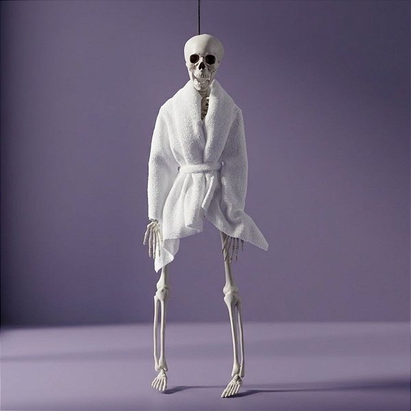 Enfeite Decorativo de Halloween Para Pendurar - Caveira de Roupão - 40cm - 1 unidade - Cromus - Rizzo