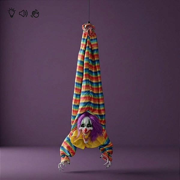 Enfeite Decorativo De Halloween Com Som, Luz e Movimento - Palhaço Donald - 1m - 1 unidade - Cromus - Rizzo