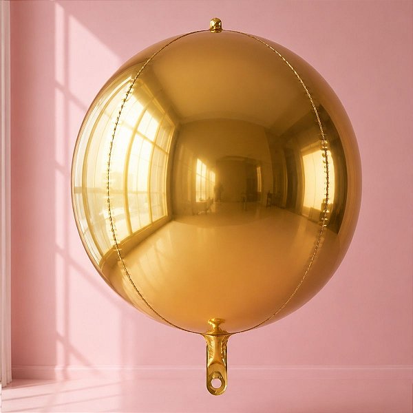 Balão de Festa Metalizado 60" 143cm - Orbz Dourado - 10 unidades - Rizzo