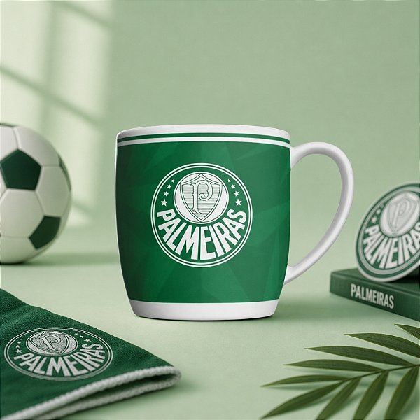 Caneca de Porcelana - Palmeiras Oficial - 360ml - 1 unidade - Allmix Presentes