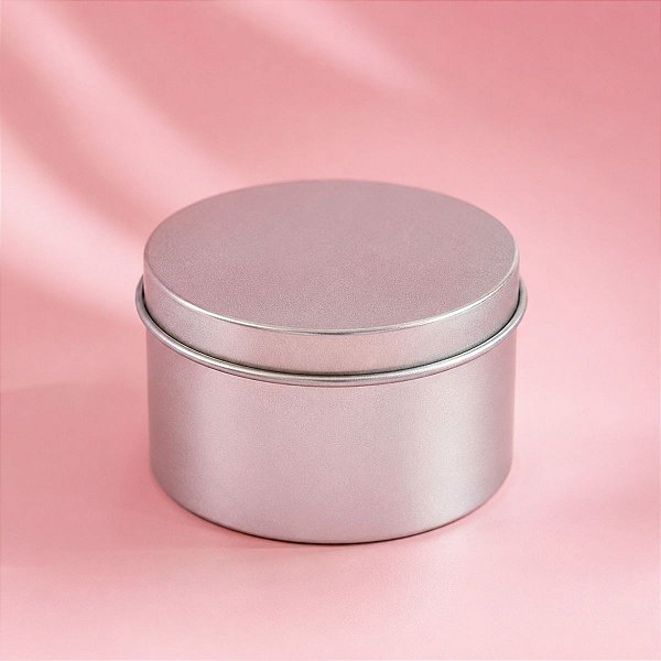 Lata de Metal Redonda - Prata - 7,5x4,5cm - 1 unidade - Rizzo
