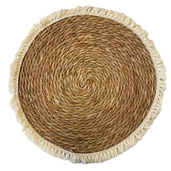 Sousplat de Palha com Franja - 38cm - 1 unidade - Rizzo - Rizzo