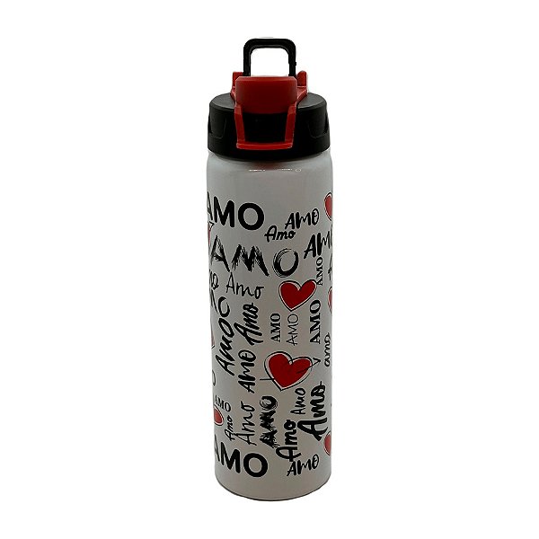 Garrafa Branca de Alumínio - Amo - 600ml - 1 unidade - Rizzo