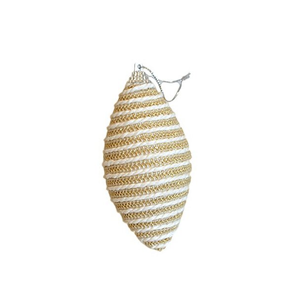 Pendente Decorativo - Listras Branco/Dourado - 2 unidades - Rizzo