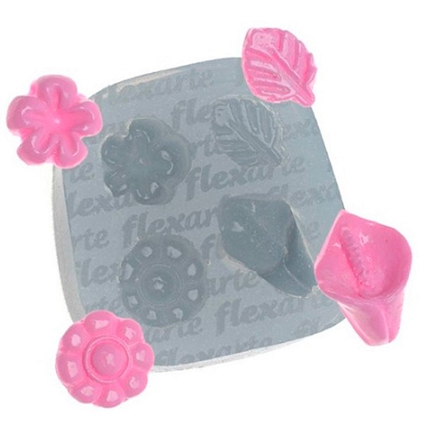 Forma de Silicone - Florzinhas Crystal Ref: 288 - 1 unidade - Flexarte - Rizzo