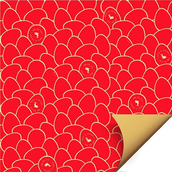 Folha para Ovos de Páscoa Double Face Astral Vermelho 69x89cm - 25 unidades - Cromus - Rizzo