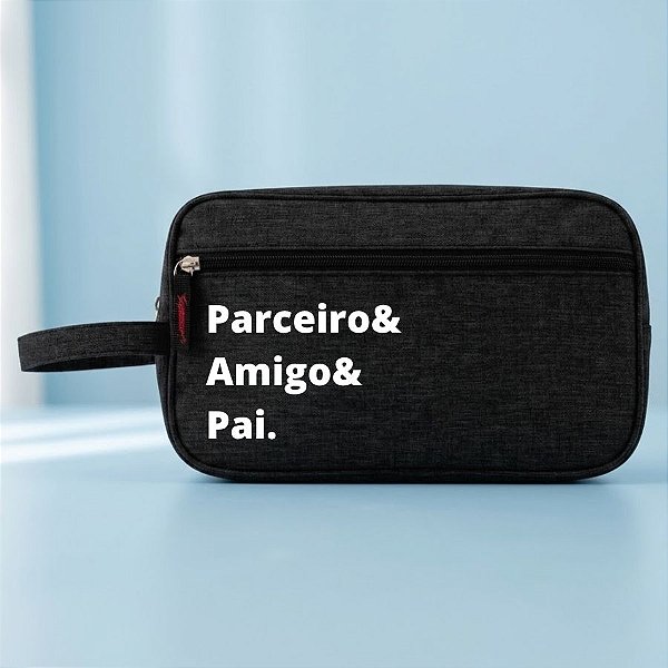 Necessaire Masculina Personalizado Pai Amigo - Preto - 25,5x9,5x15,5cm - 1 unidade - Rizzo