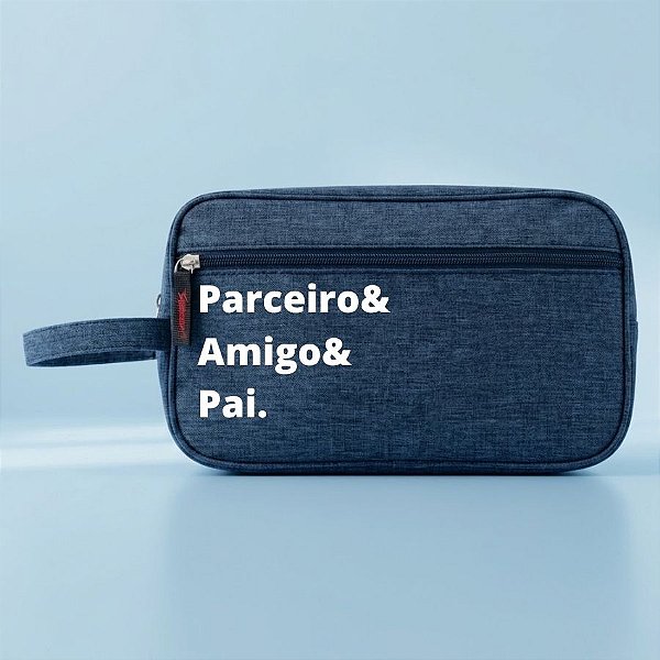 Necessaire Masculina Personalizado Pai Amigo - Azul - 25,5x9,5x15,5cm - 1 unidade - Rizzo