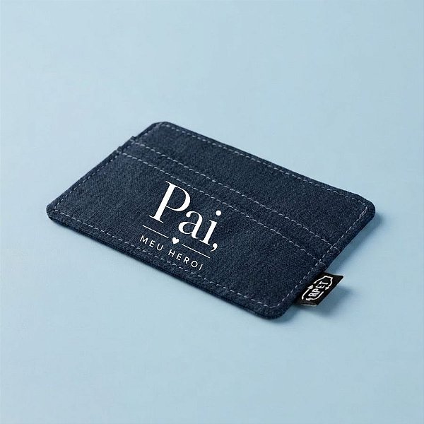 Porta Cartões Personalizado Pai Herói- Azul - 10,5x7,5cm - 1 unidade - Rizzo