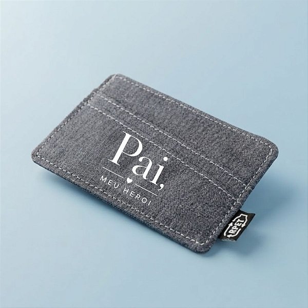 Porta Cartões Personalizado Pai Herói- Cinza - 10,5x7,5cm - 1 unidade - Rizzo