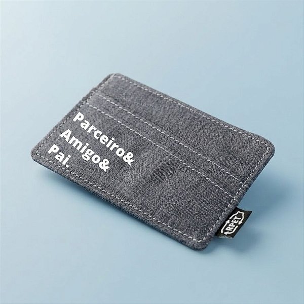 Porta Cartões Personalizado Pai Amigo - Cinza - 10,5x7,5cm - 1 unidade - Rizzo