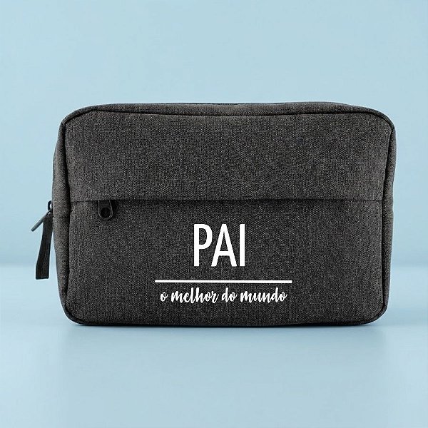 Necessaire Masculina Personalizado Melhor Pai - Preto - 23x15x7cm - 1 unidade - Rizzo